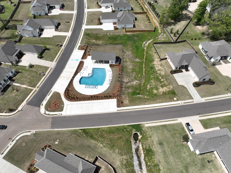 Aerial view of the Thornberry community pool