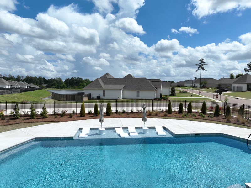 Pool deck looking out over the community
